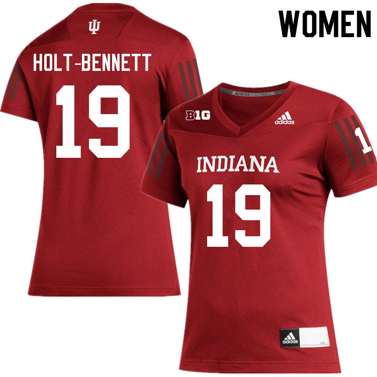 Women #19 Malachi Holt-Bennett Layne Indiana Hoosiers College Football Jerseys Sale-Crimson
